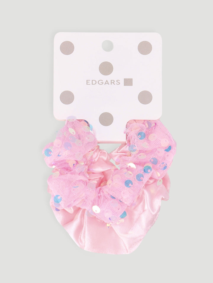 Pre-Girls 2 Pack Star Sequin Scrunchies - Pink