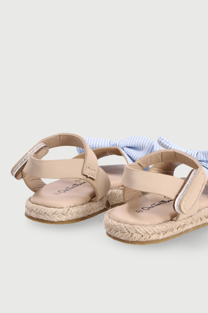 Baby Girls Bow Slingback Espadrille Sandal - White/Blue