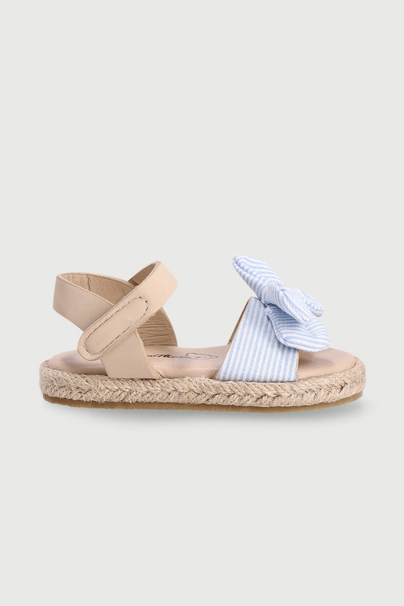 Baby Girls Bow Slingback Espadrille Sandal - White/Blue