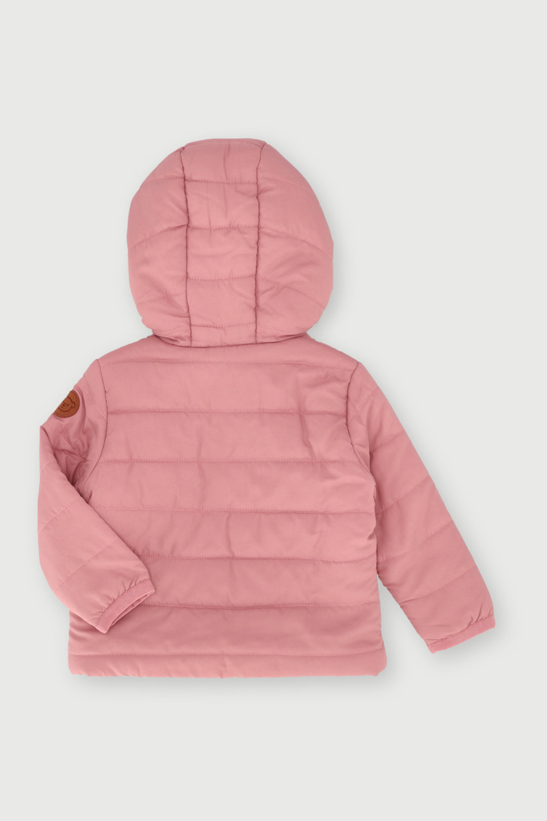 Baby Girls Bear Puffer Jacket - Light Pink