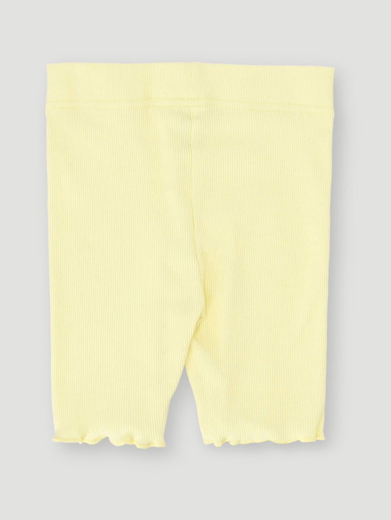 Pre-Girls Plain Cycle Rib Short - Lemon
