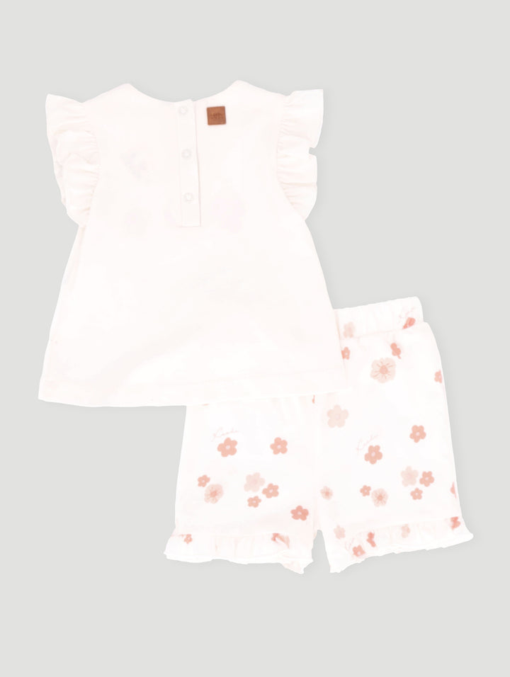 Keedo Baby Girls Vest & Short Set - Cream