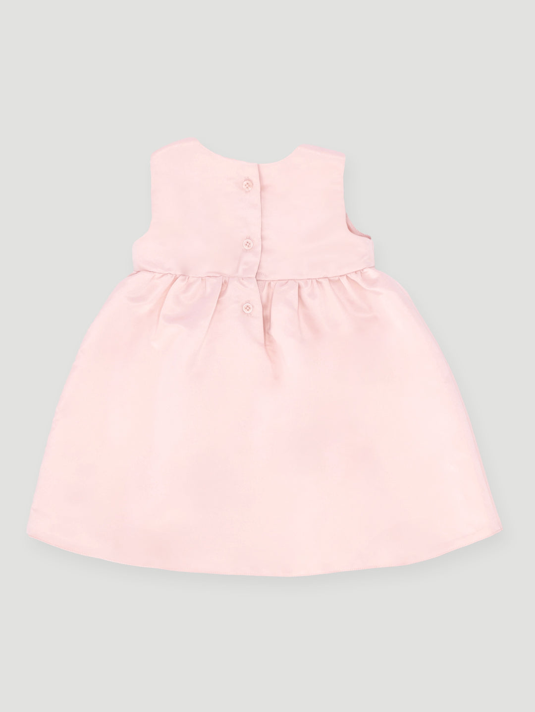 Baby Girls Smart Satin Bow Dress - Dusty Pink