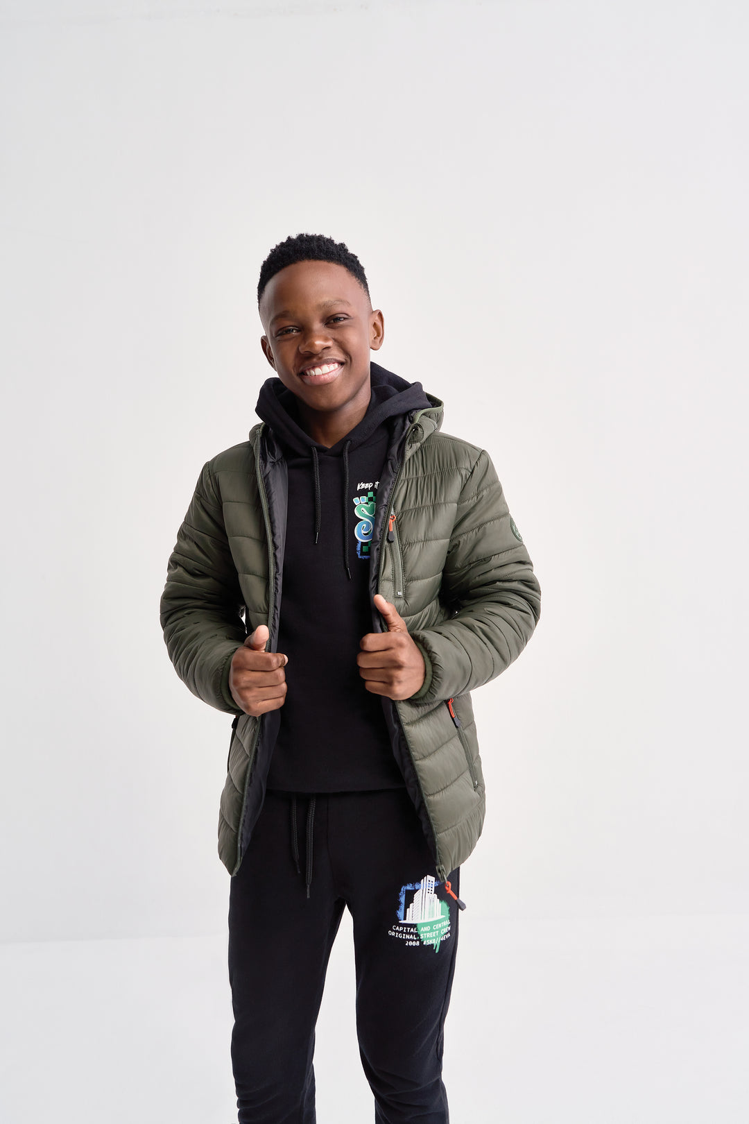 Boys Puffer Jacket - Olive