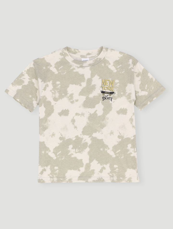 Pre- Boys New York Tie Dye Tee - Stone