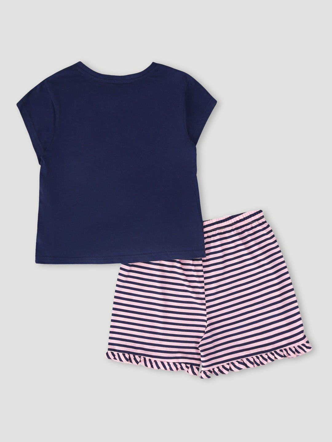 Girls Collegiate Check Sleep Set - Navy