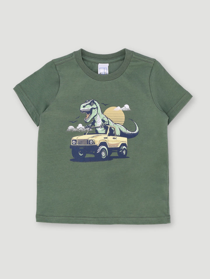 Pre-Boys Dino Tee - Olive