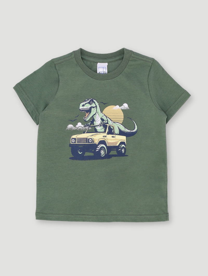 Pre-Boys Dino Tee - Olive