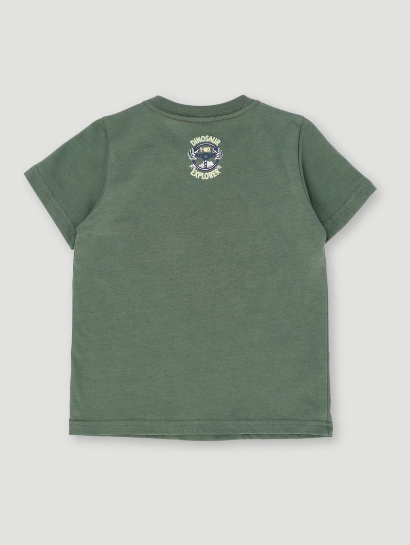 Pre-Boys Dino Tee - Olive