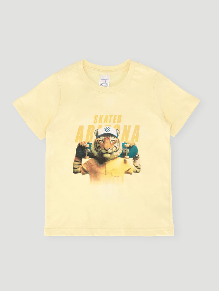 Pre- Boys Short Sleeve Tiger Tee - Yellow