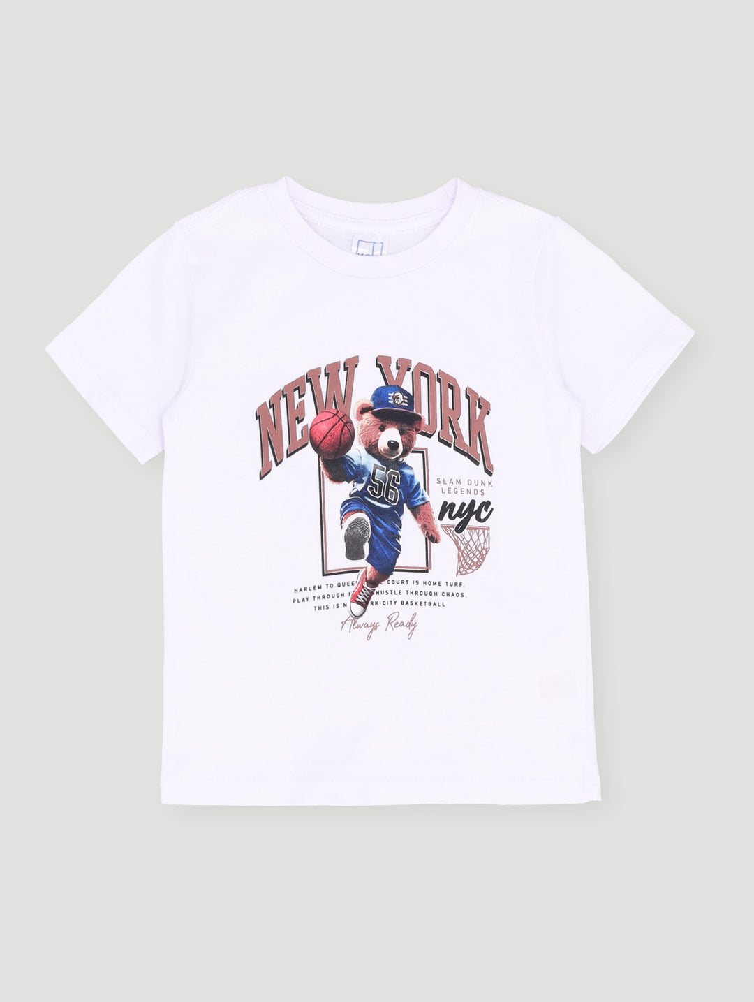 Pre- Boys Short Sleeve Teddy Tee - White