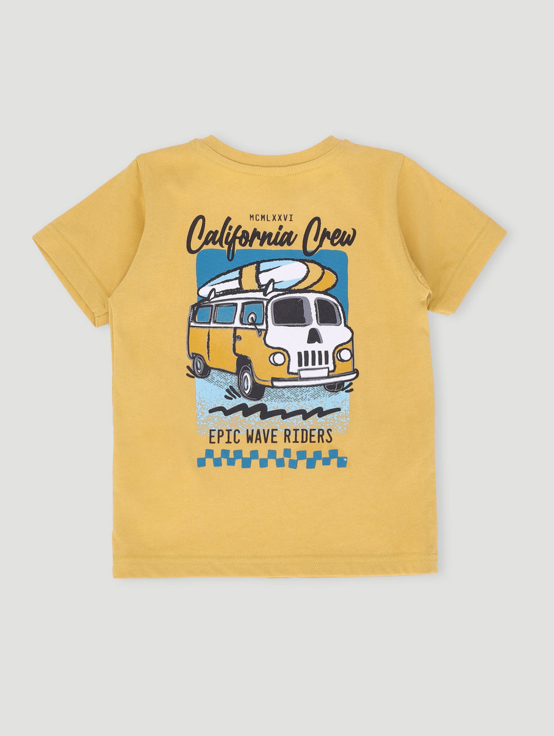 Pre-Boys Skull Surf Buggie Tee - Yellow
