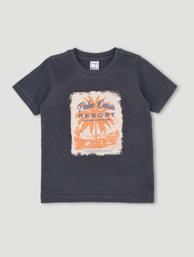 Pre-Boys Palm Car Tee - Grey