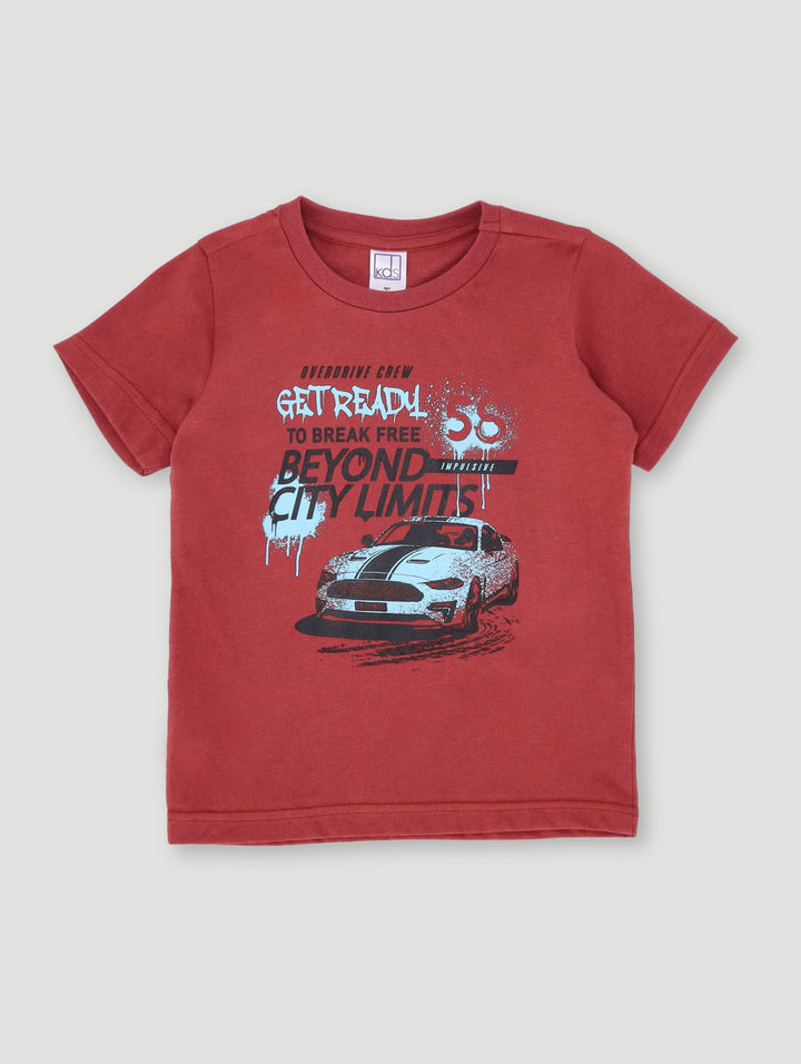 Pre-Boys Car Graffiti Tee - Red