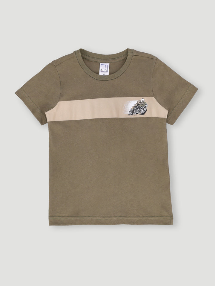 Pre- Boys Short Sleeve Motorbike Tee - Olive
