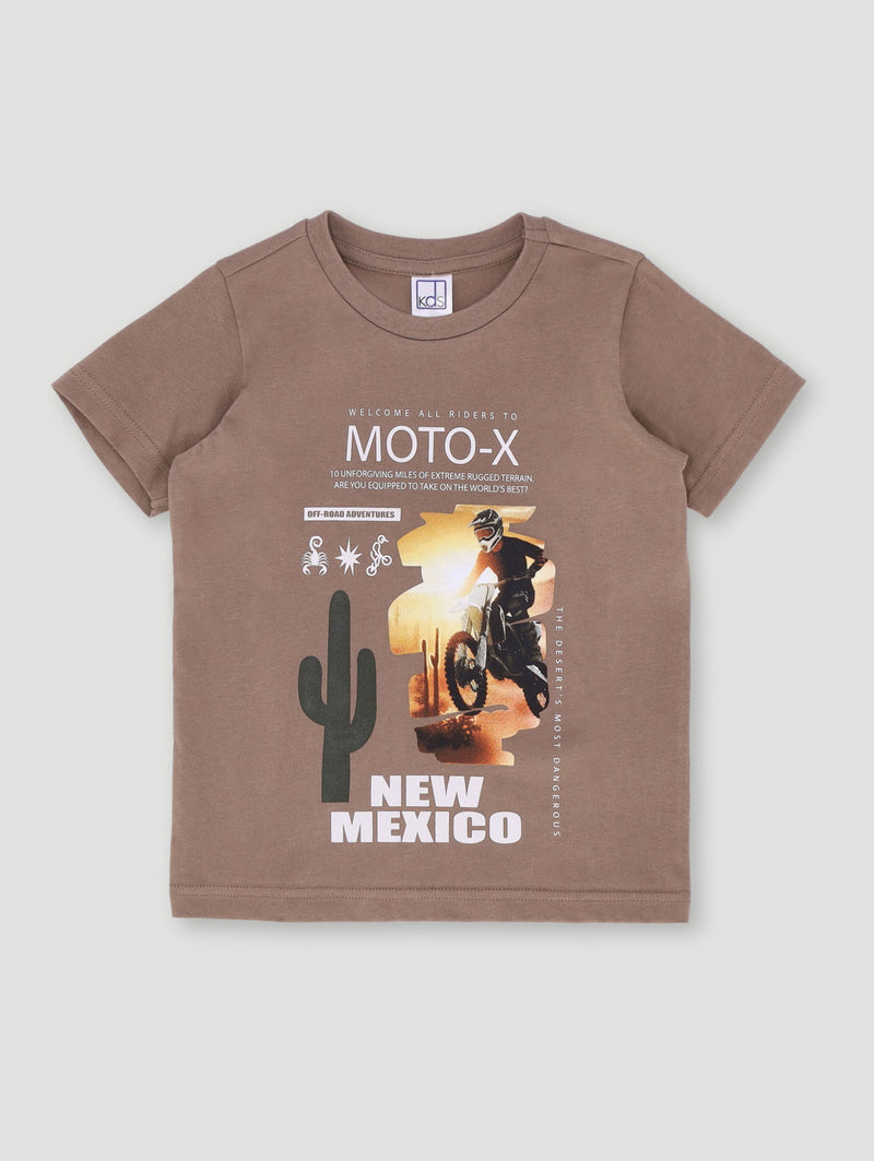 Pre-Boys Off Road Bike Cactus Tee - Brown