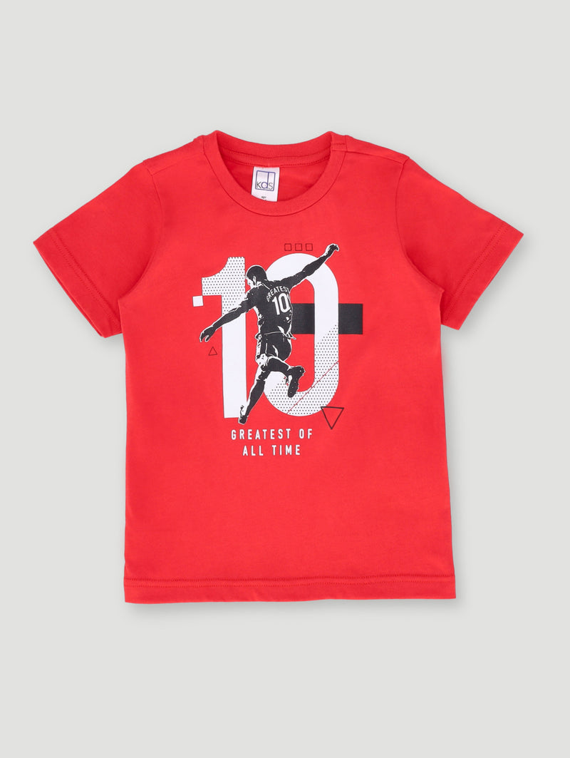 Pre- Boys Short Sleeve Soccer 10 Tee - Red