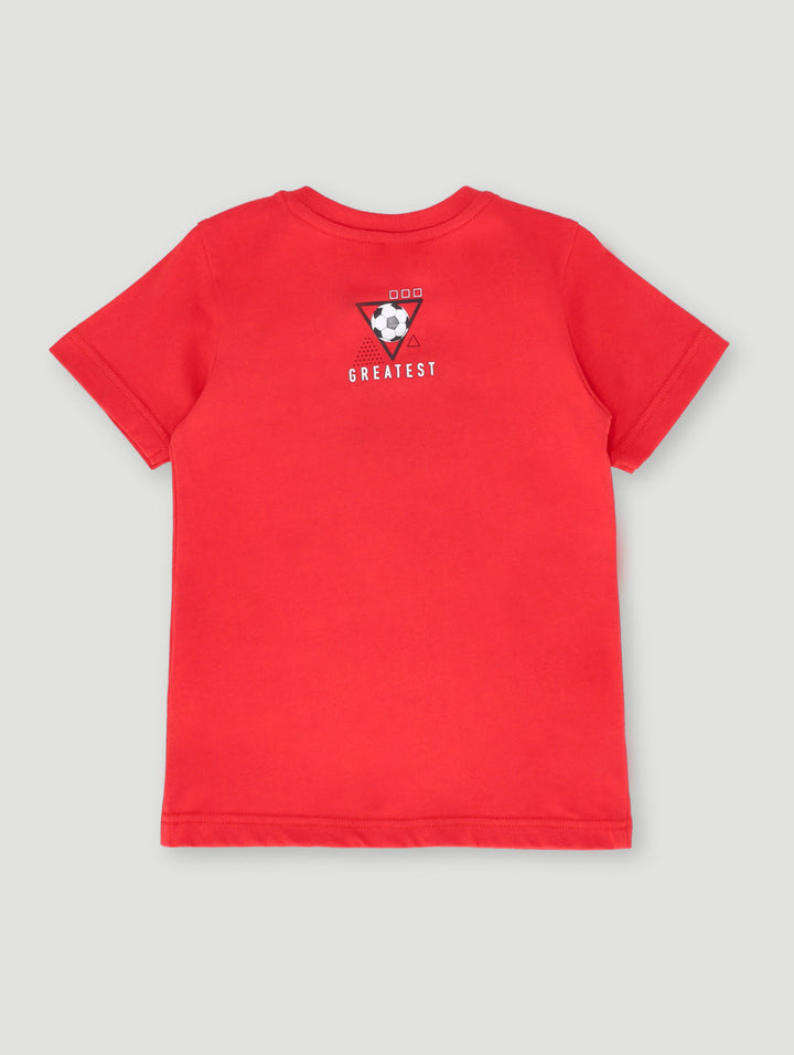 Pre- Boys Short Sleeve Soccer 10 Tee - Red