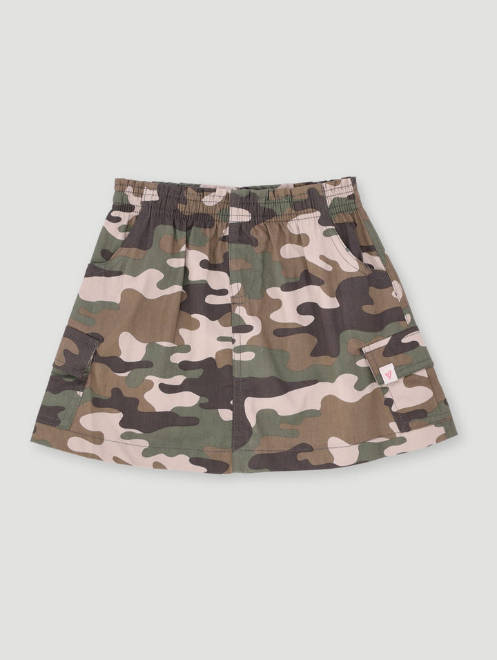 Pre-Girls Printed Camo Skirt - Fatigue