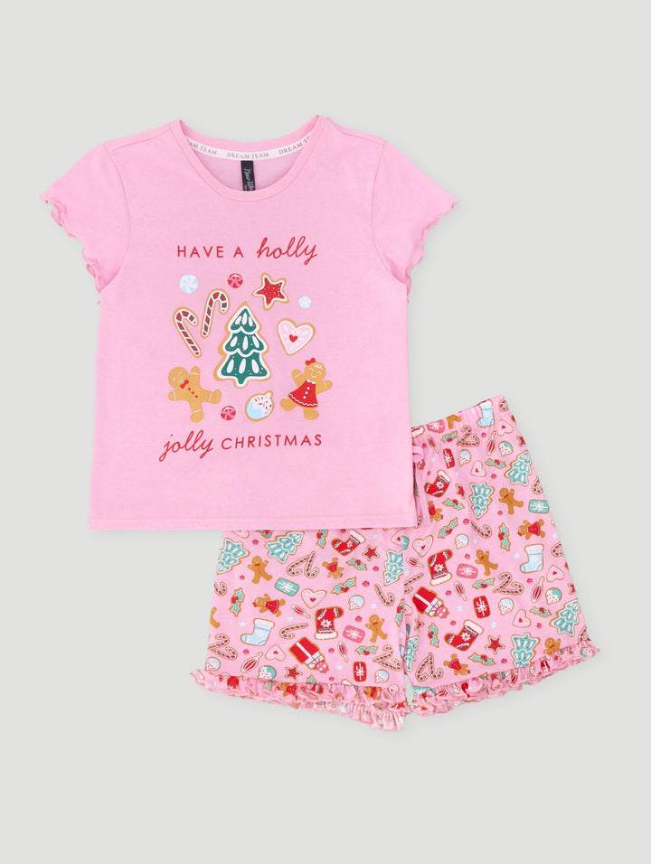 Girls Jolly Christmas Set - Pink