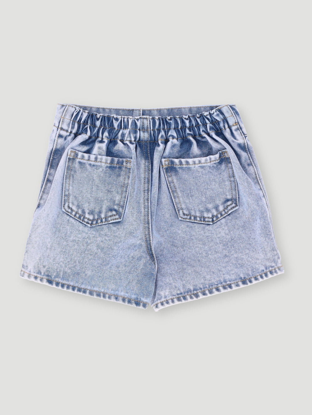 Pre-Girls Pleated Denim Skort - Mid Blue