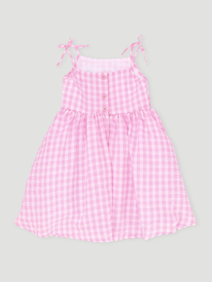 Pre-Girls Barbie Seersucker Dress - Multi