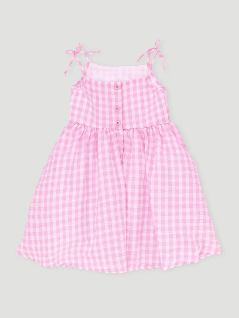 Pre-Girls Barbie Seersucker Dress - Multi