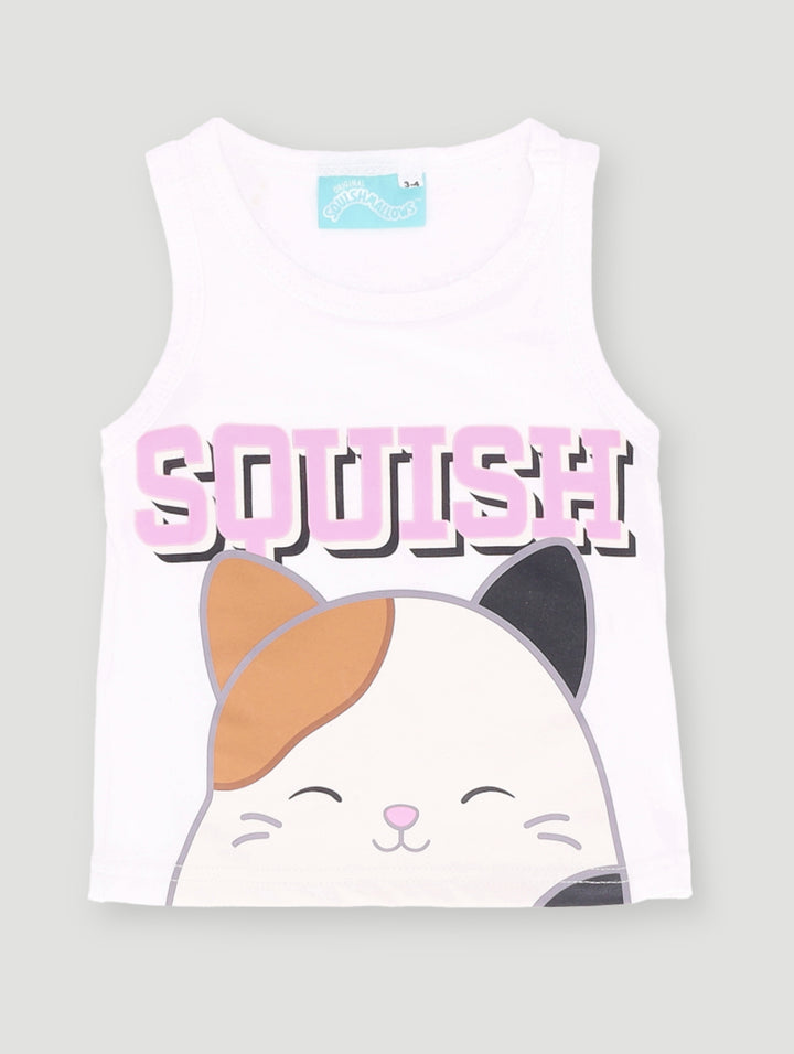 Pre- Girls Squish Tennis Vest - White