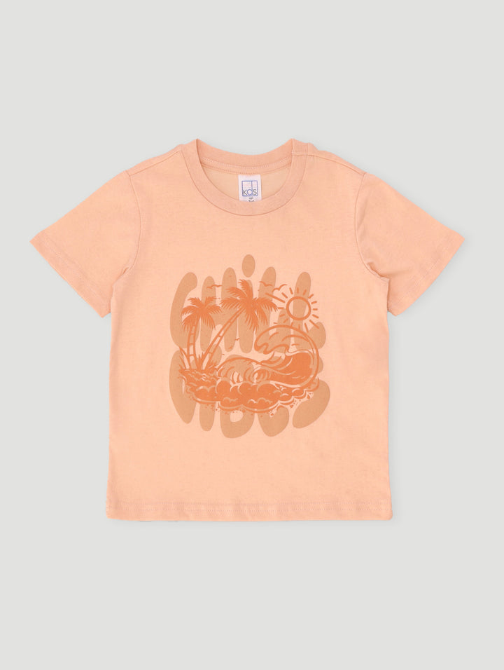 Pre-Boys Chill Zone Palm Tee - Light Orange