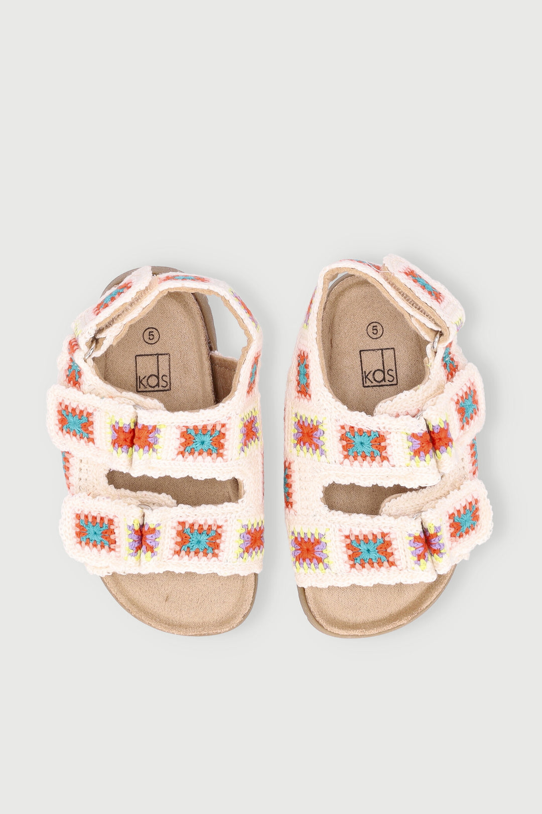 Pre-Girls Crotchet Sandal - Cream