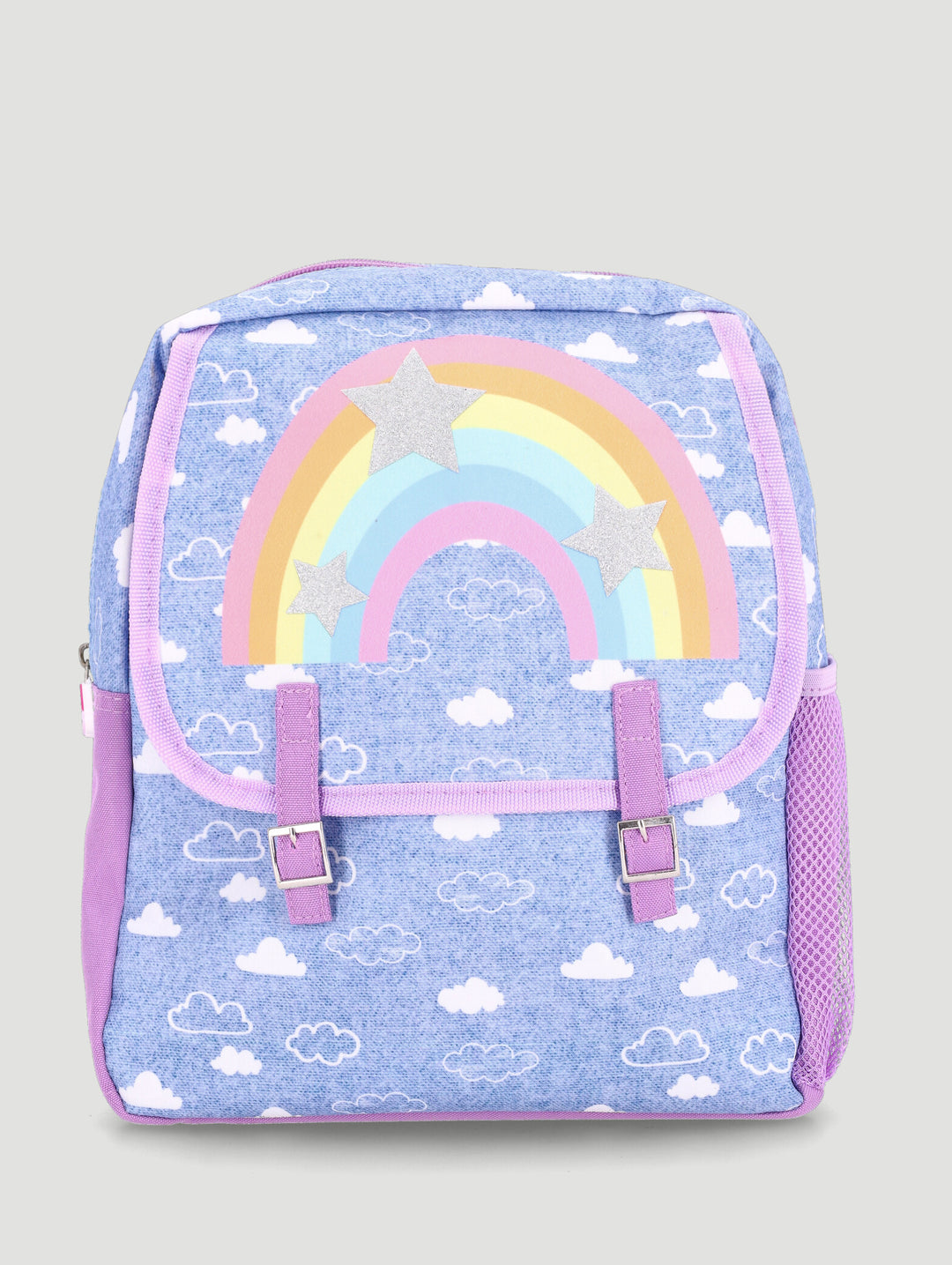 Pre-Girls Stars & Clouds Applique Backpack - Denim