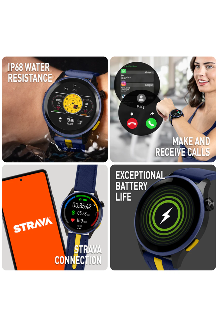 Venture 400 R AMOLED GPS Smart Calling Watch (Series 54) - Blue/Yellow