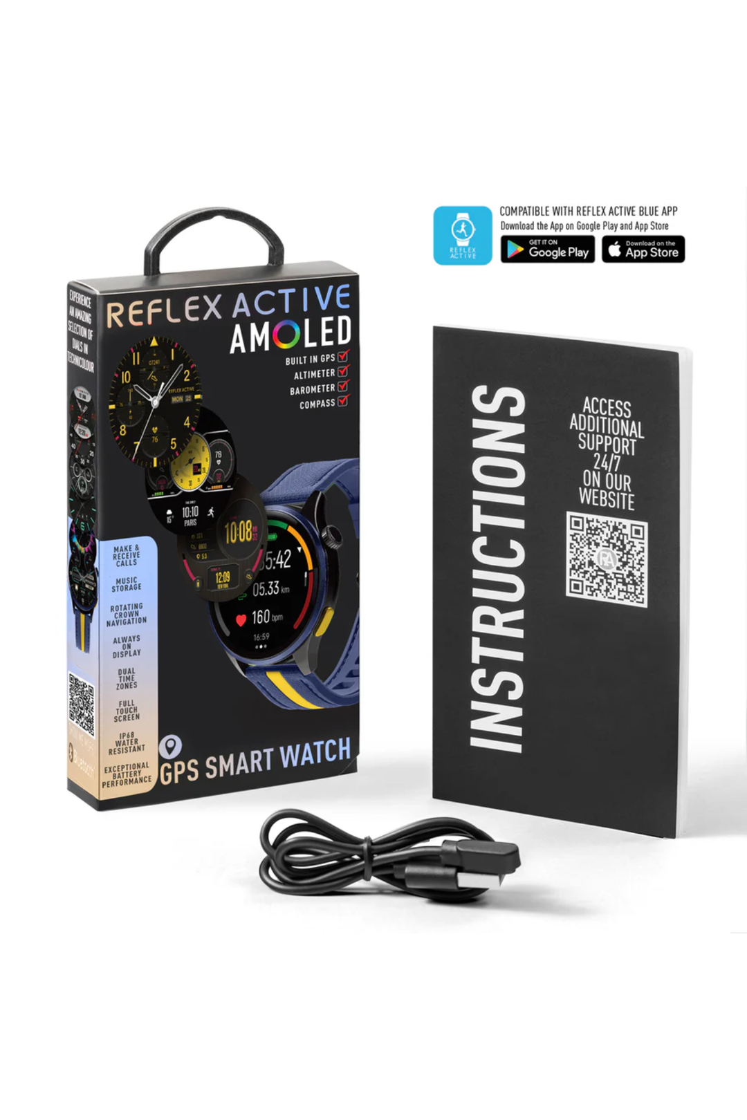 Venture 400 R AMOLED GPS Smart Calling Watch (Series 54) - Blue/Yellow