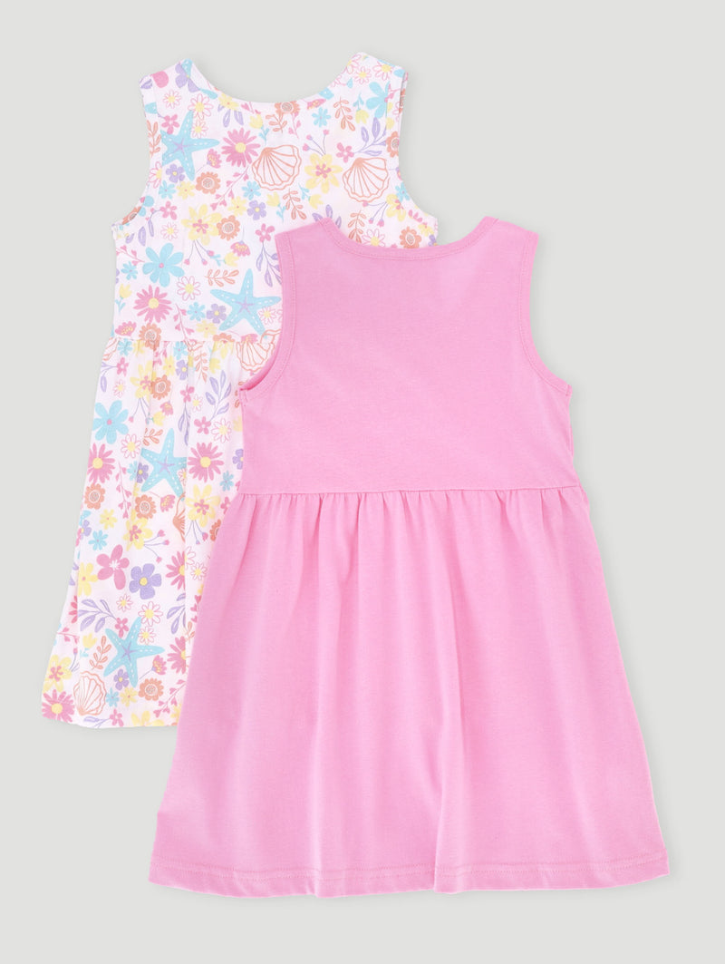 Pre-Girls 2 Pack Floral & Shell Print Dress - Multi