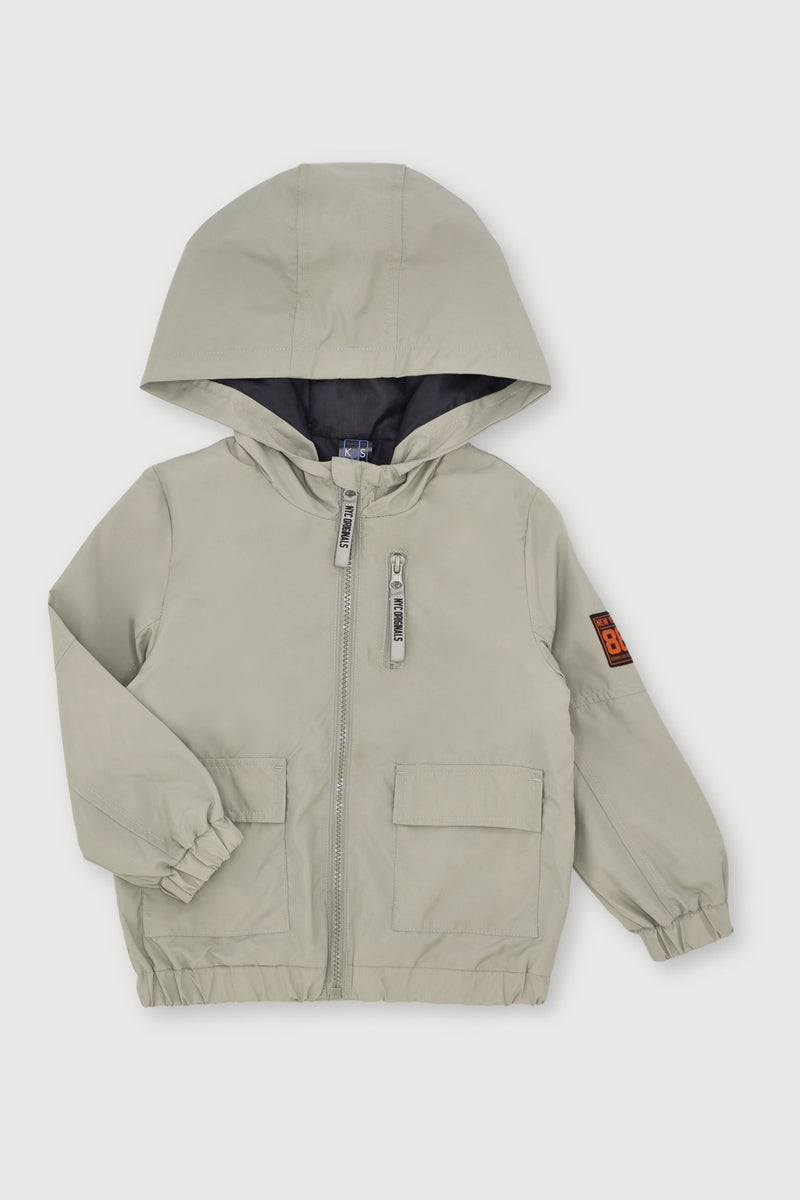 Pre- Boys Patch Pocket Windbreaker - Green