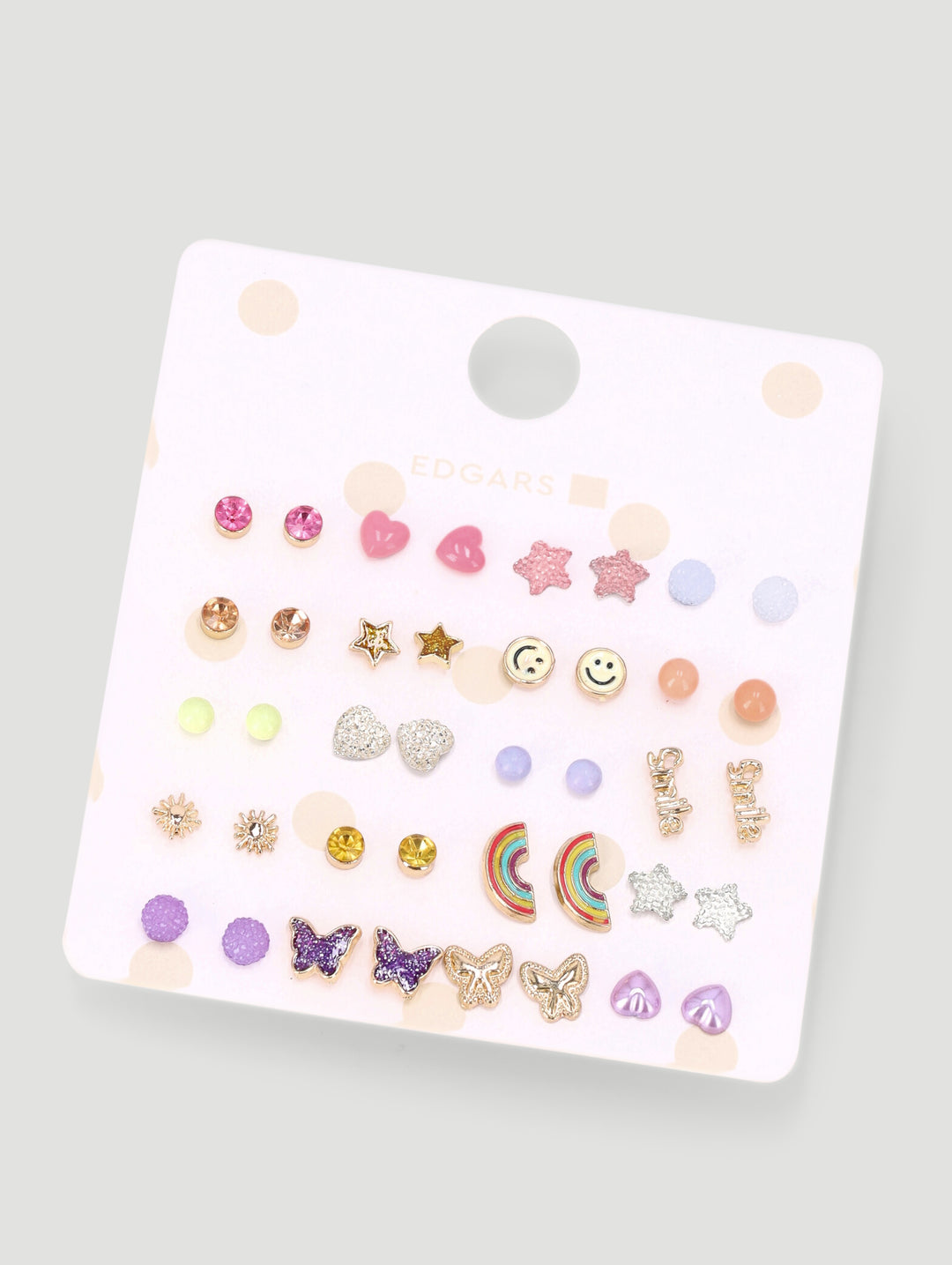 Pre-Girls 20 Pack Rainbows & Butterlies Earings - Multi