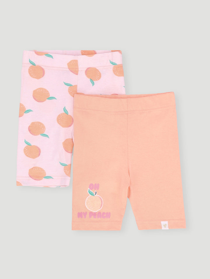 Pre- Girls 2 Pack Cycle Short - Orange