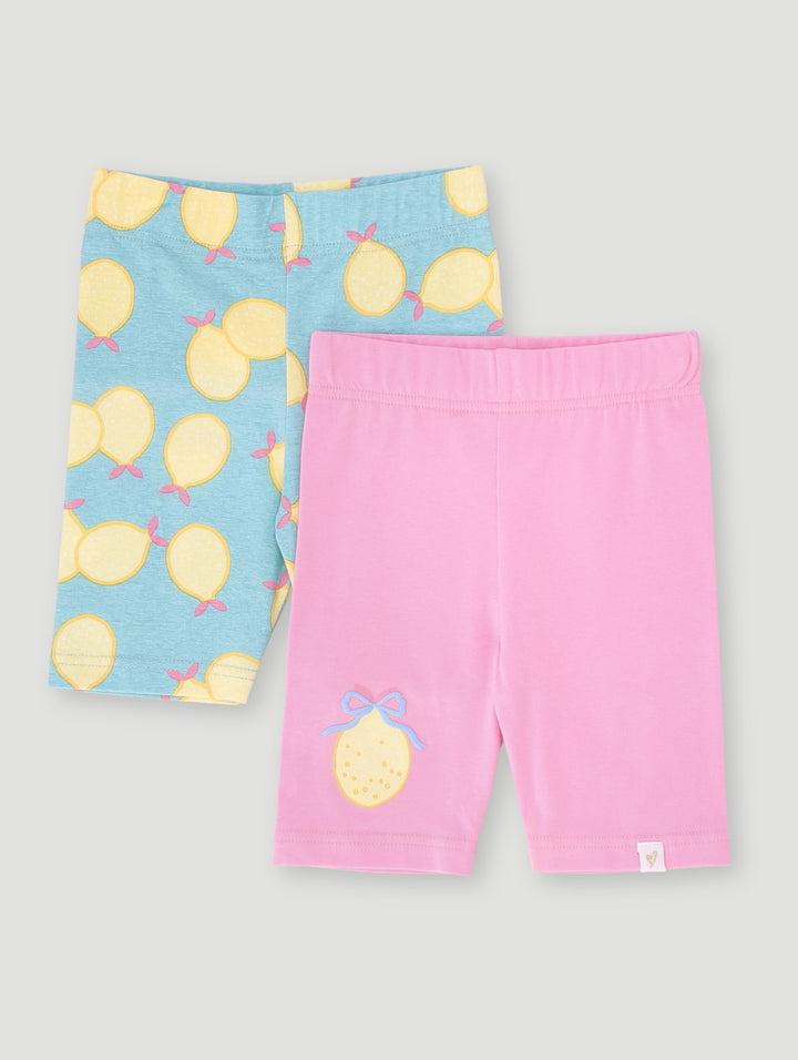 Pre-Girls 2 Pack Lemon Cycle Shorts - Multi