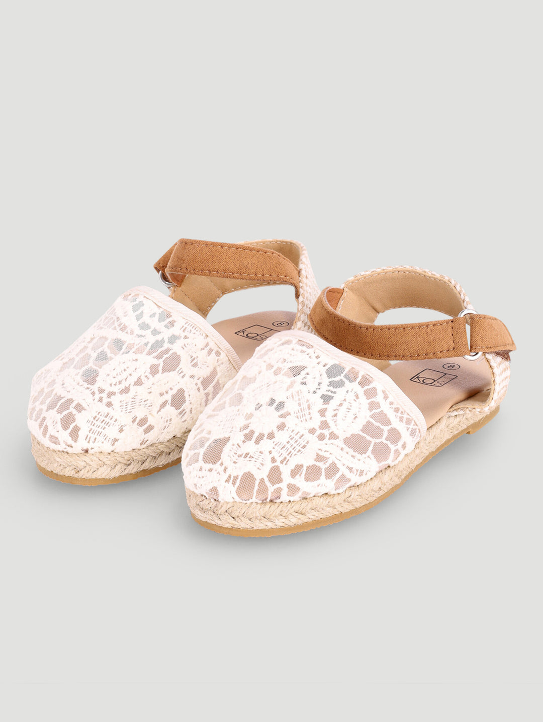 Pre-Girls Lace Espadrille Pump - Cream