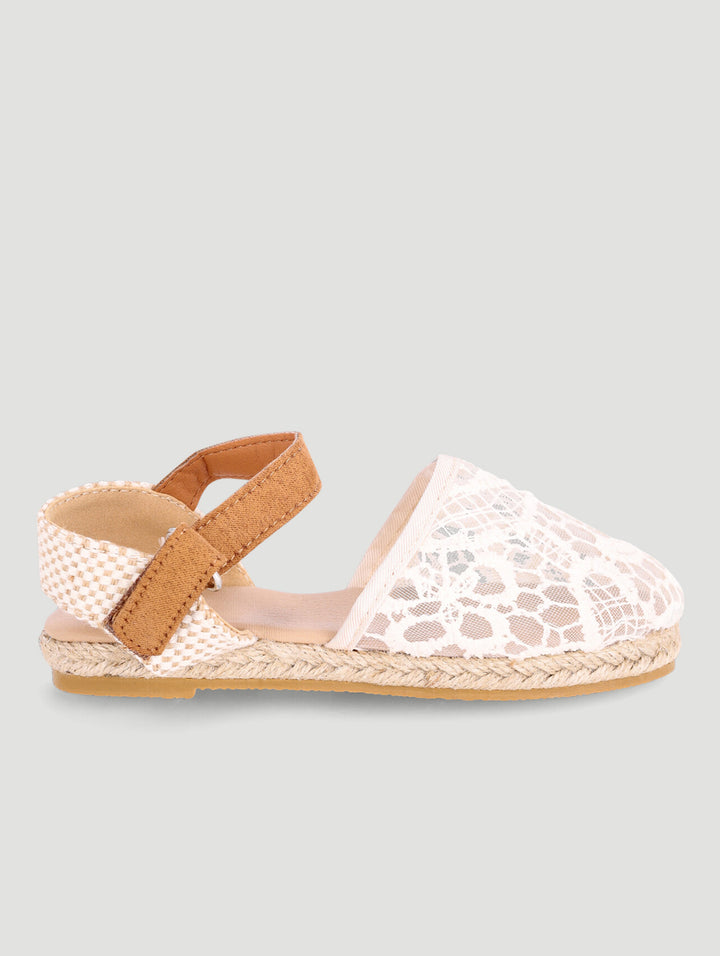 Pre-Girls Lace Espadrille Pump - Cream