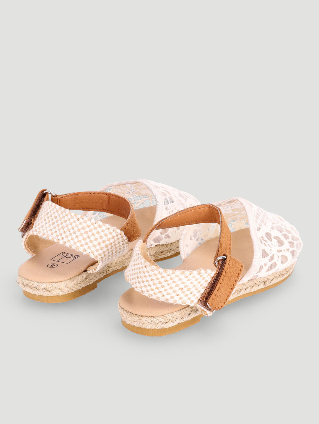 Pre-Girls Lace Espadrille Pump - Cream