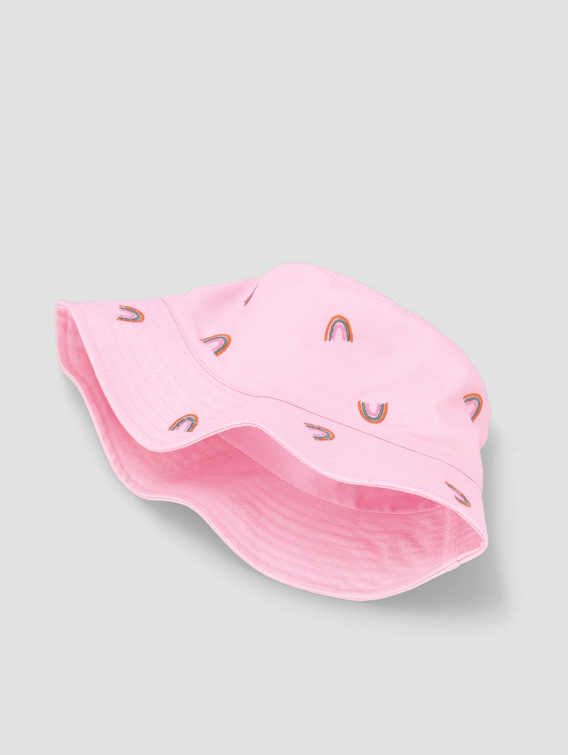 Pre-Girls Rainbow Print Bucket Hat - Pink