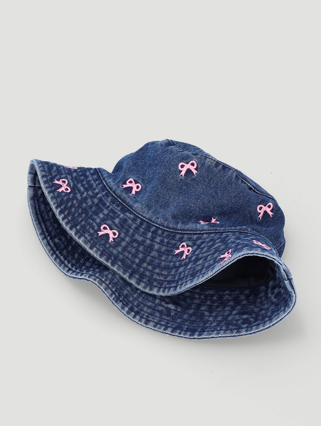 Girls Bows Bucket Hat - Denim