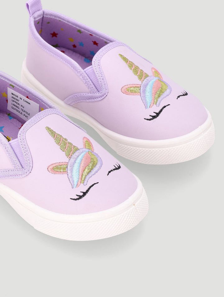 Pre-Girls Unicorn Slip On Sneaker - Lilac