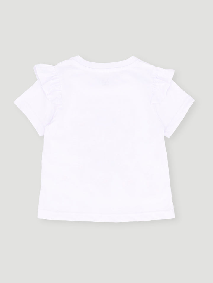 Pre- Girls Flower Girl Tee - Off White