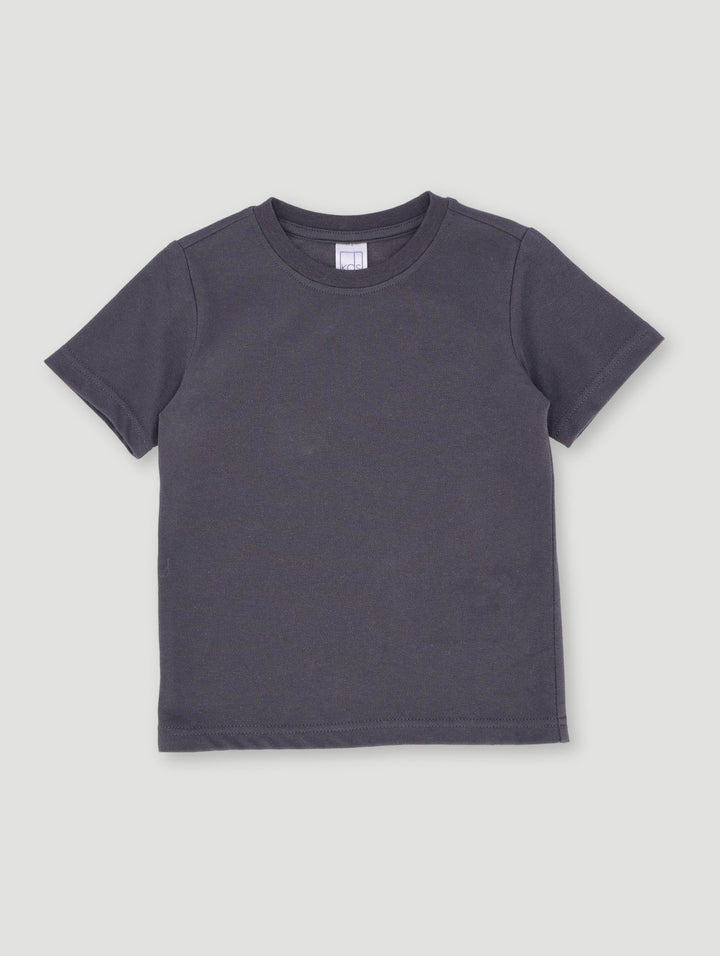 Pre-Boys Textured Pique Tee - Charcoal