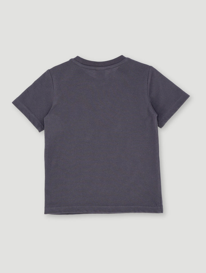 Pre-Boys Textured Pique Tee - Charcoal