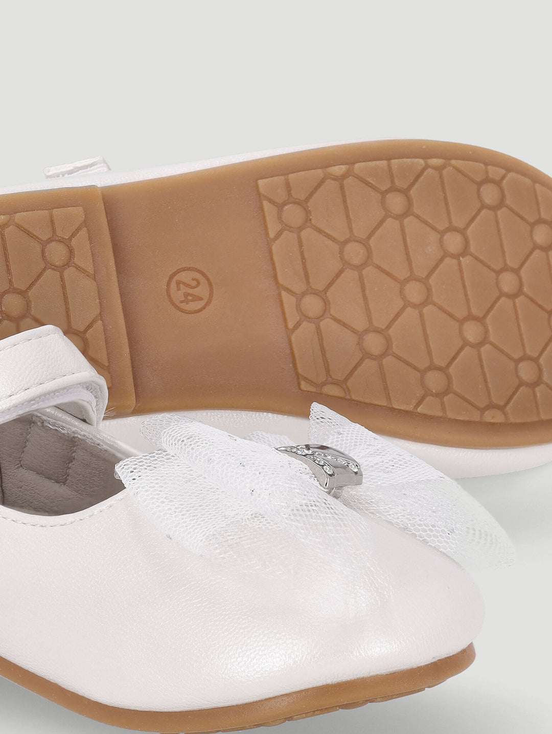 Pre-Girls Keedo Girls Shimmer Bow Pump - Cream