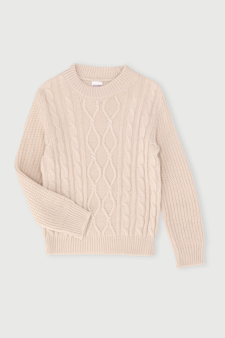 Pre-Boys Cable Knit Pullover - Stone