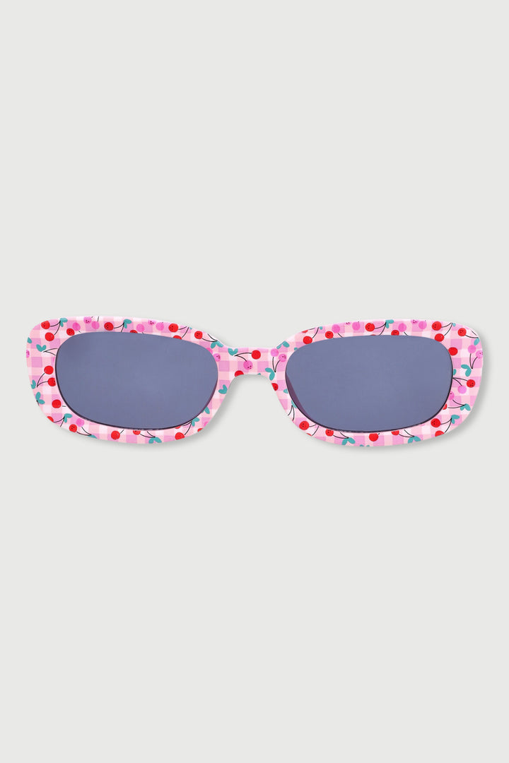 Girls Rectangle Cherries Sunnies - Pink
